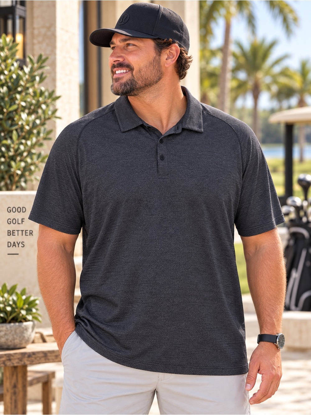 Lululemon Men’s Metal Vent Tech Polo Black XXL X-Static Performance Golf #245